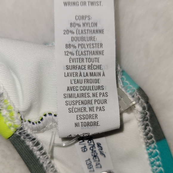 Aerie Swim Bikini Vertical Stripes Blue, Green, White Size Small New With Tag - Picture 6 of 9